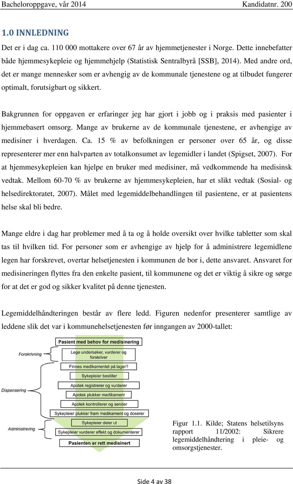 Bakgrunnen for oppgaven er erfaringer jeg har gjort i jobb og i praksis med pasienter i hjemmebasert omsorg. Mange av brukerne av de kommunale tjenestene, er avhengige av medisiner i hverdagen. Ca.