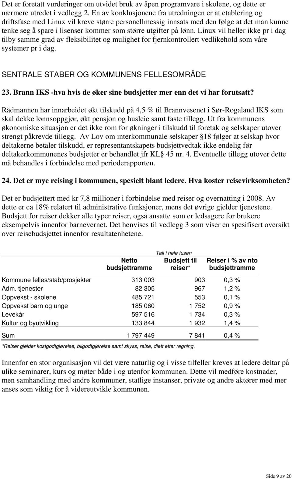 utgifter på lønn. Linux vil heller ikke pr i dag tilby samme grad av fleksibilitet og mulighet for fjernkontrollert vedlikehold som våre systemer pr i dag.