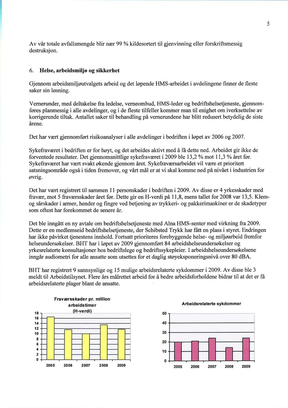 Vernerunder, med deltakelse fra ledelse, verneombud, HMS-leder og bedriftshelsetjeneste, gjennomføres planmessig i alle avdelinger, og i de fleste tilfeller kommer man til enighet om iverksettelse av