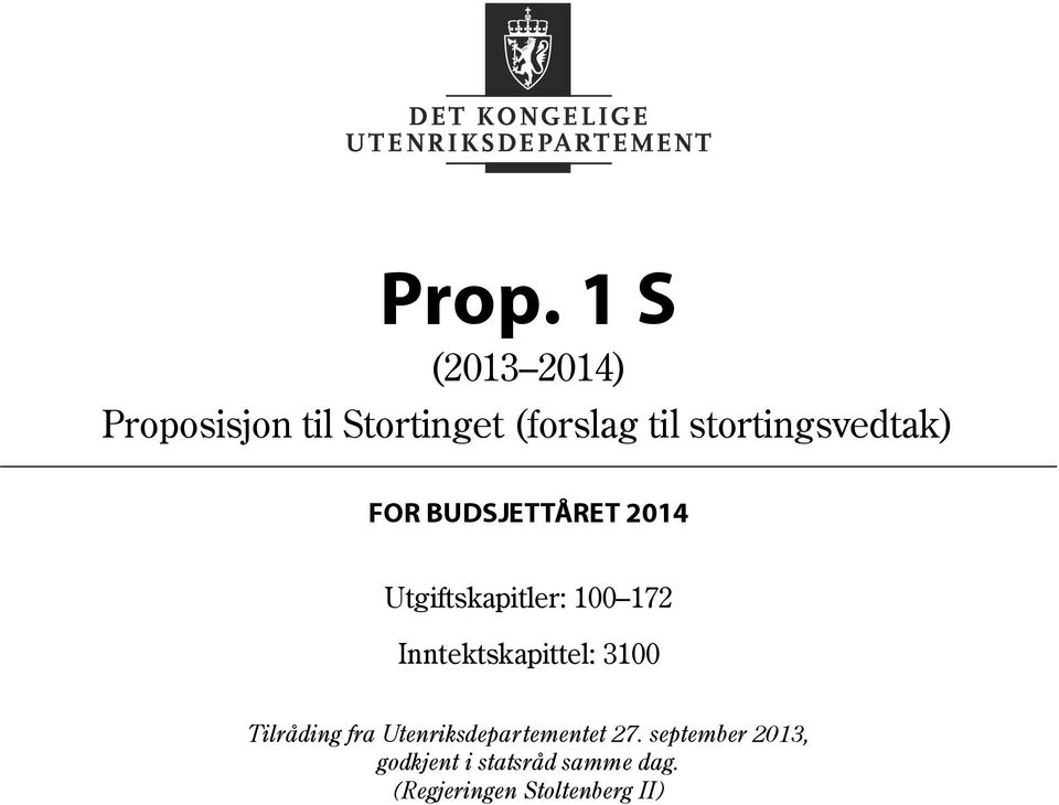 100 172 Inntektskapittel: 3100 Tilråding fra 27.