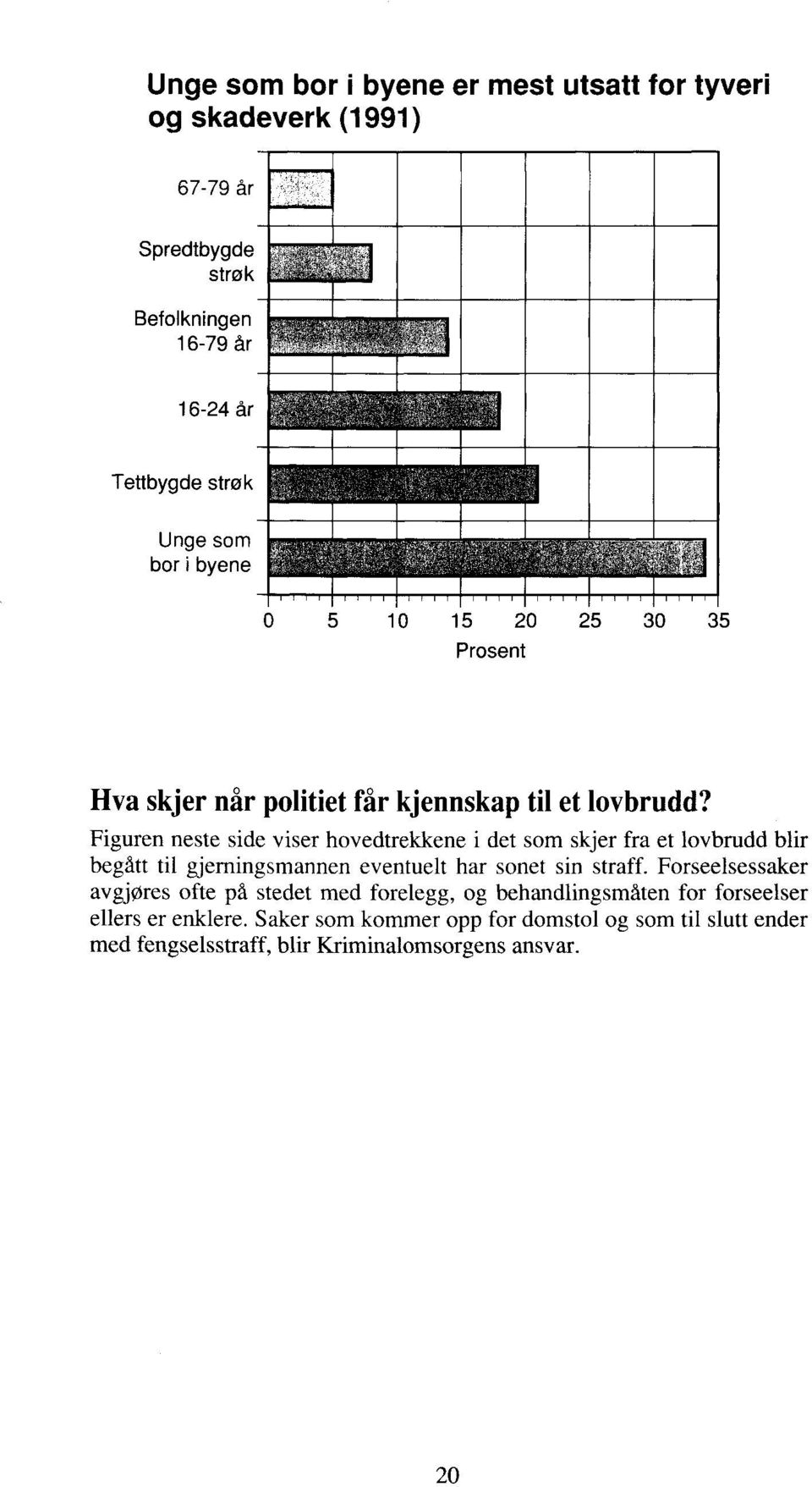 Figuren neste side viser hovedtrekkene i det som skjer fra et lovbrudd blir begått til gjerningsmannen eventuelt har sonet sin straff.