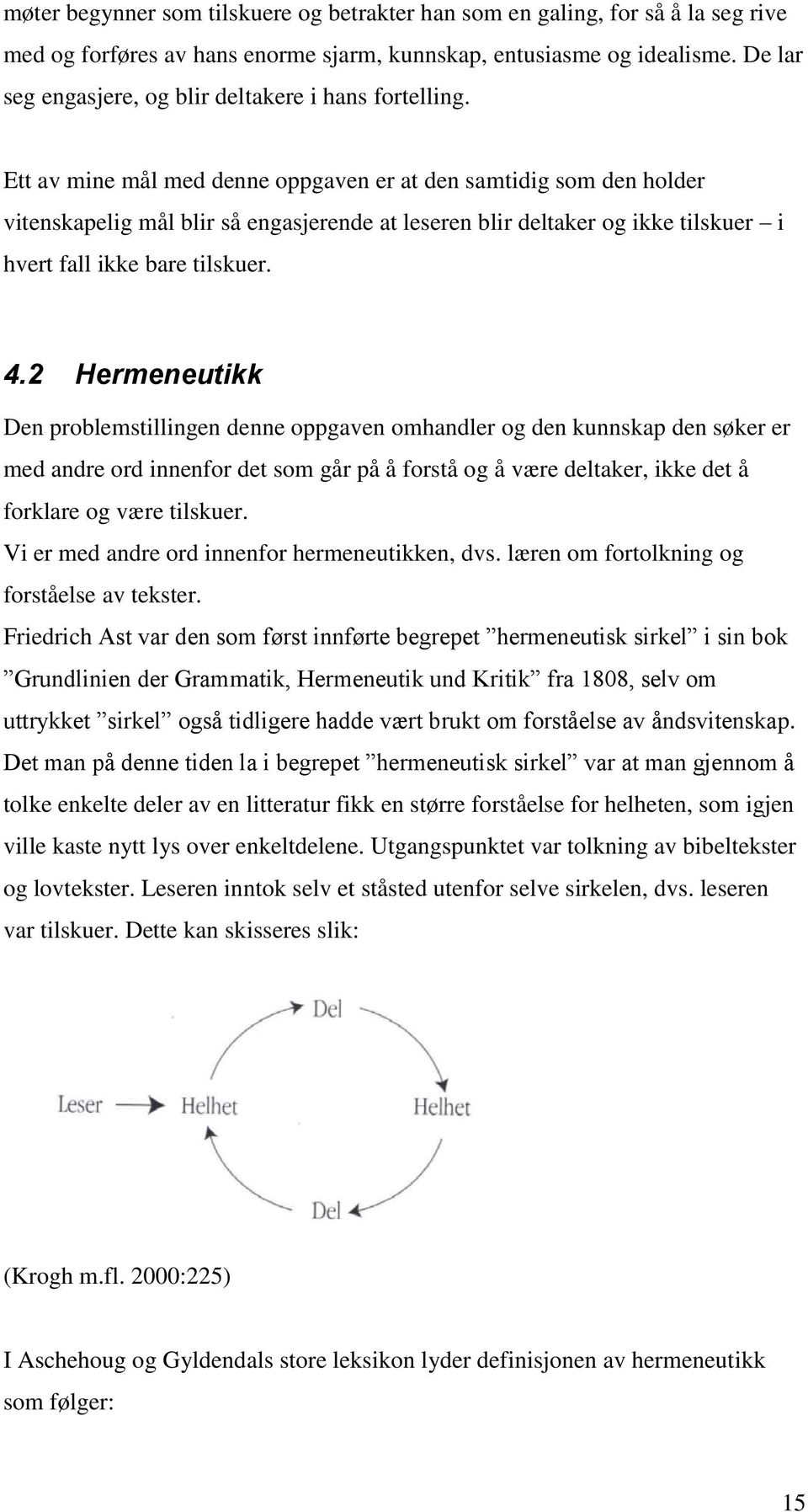 Ett av mine mål med denne oppgaven er at den samtidig som den holder vitenskapelig mål blir så engasjerende at leseren blir deltaker og ikke tilskuer i hvert fall ikke bare tilskuer. 4.