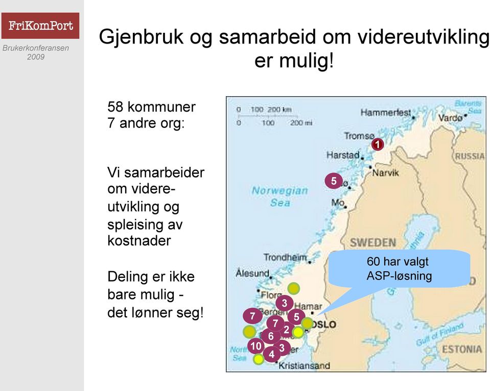 videreutvikling og spleising av kostnader Deling er ikke