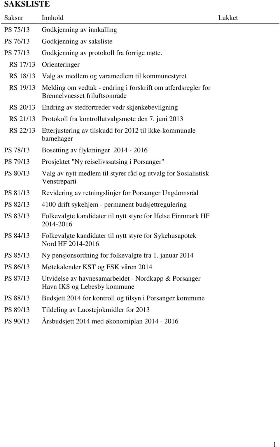 stedfortreder vedr skjenkebevilgning RS 21/13 Protokoll fra kontrollutvalgsmøte den 7.