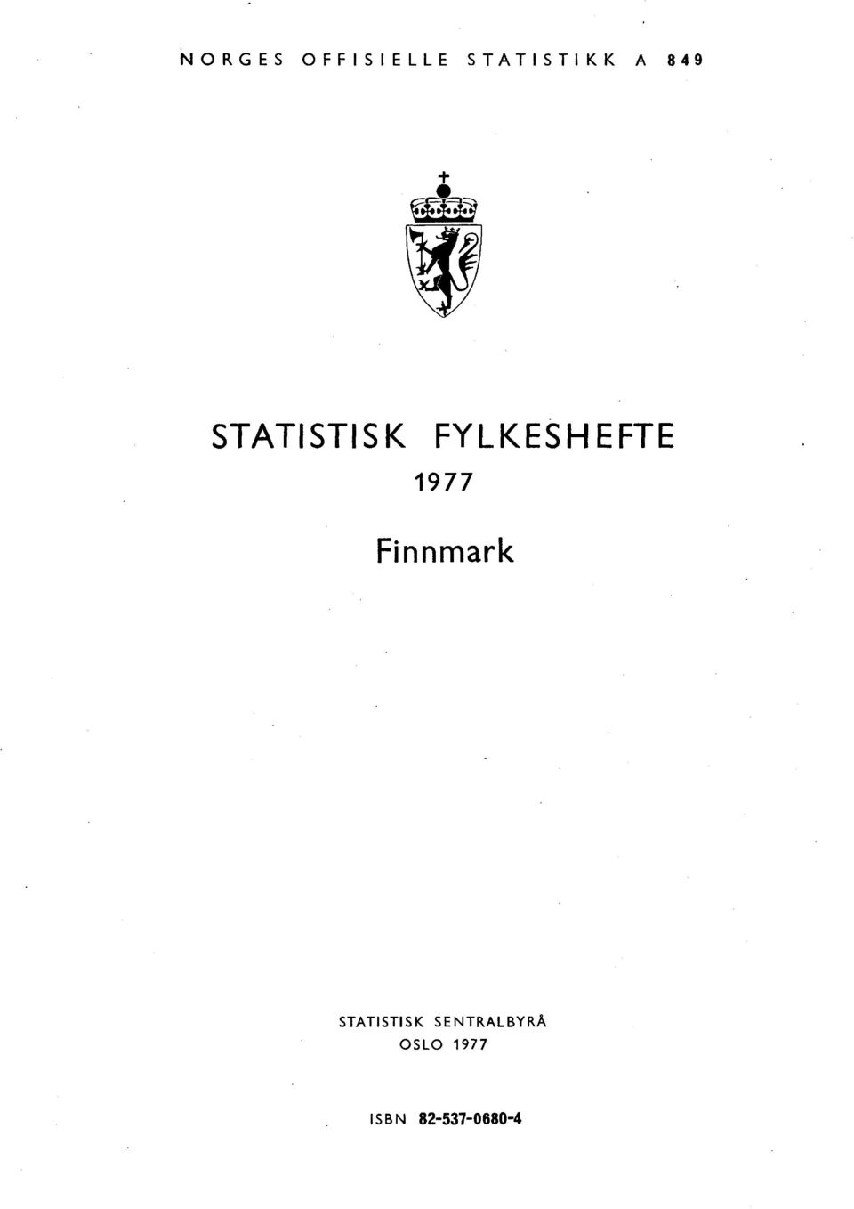 1977 Finnmark STATISTISK