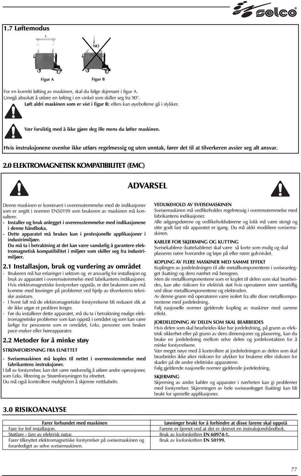 Hvis instruksjonene ovenfor ikke utførs regelmessig og uten unntak, fører det til at tilverkeren avsier seg alt ansvar. 2.