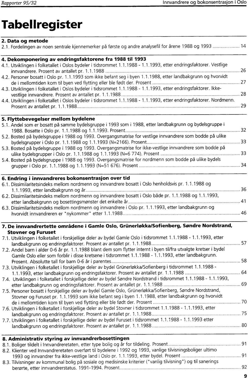 Prosent av antallet pr. 1.1.1988 26 4.2. Personer bosatt i Oslo pr. 1.1.1993 som ikke befant seg i byen 1.1.1988, etter landbakgrunn og hvorvidt de i mellomtiden kom til byen ved flytting eller ble født der.