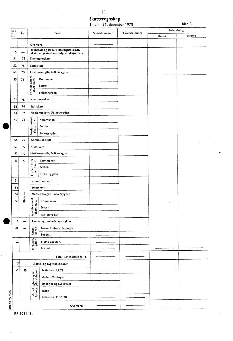 d salg av aksjer m. v. 51 75 Kommuneskatt 52 75 Statsskatt 53 75 Medlemsavgift, Folketrygden Konto nr. 55 75 --- t; > 0E - ' 5 4, 4-,,.