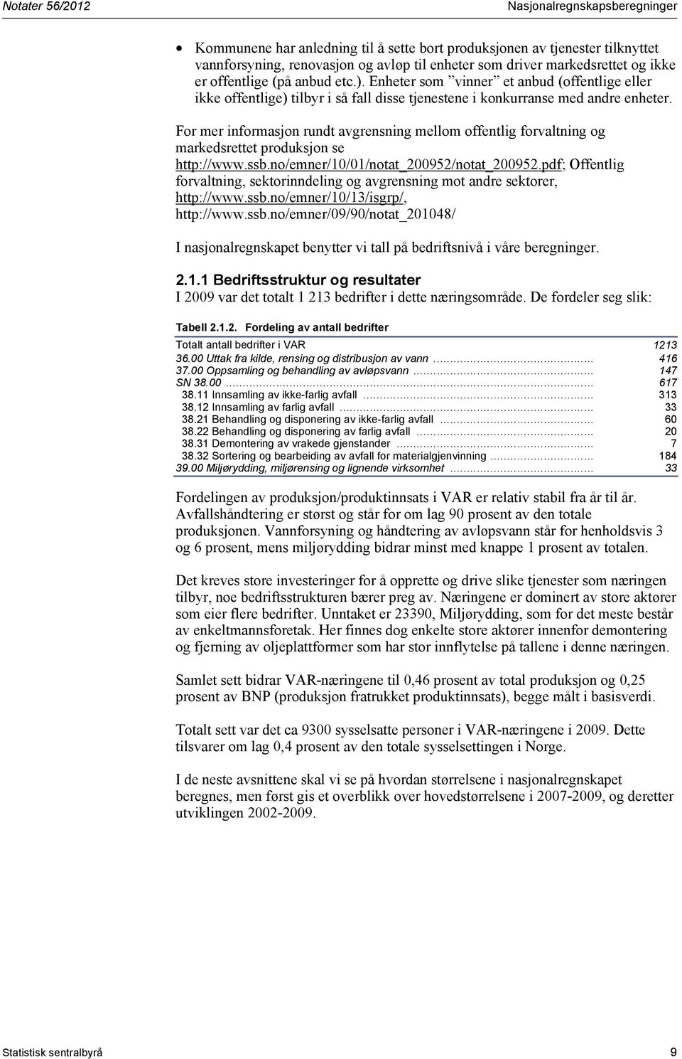 For mer informasjon rundt avgrensning mellom offentlig forvaltning og markedsrettet produksjon se http://www.ssb.no/emner/10/01/notat_200952/notat_200952.