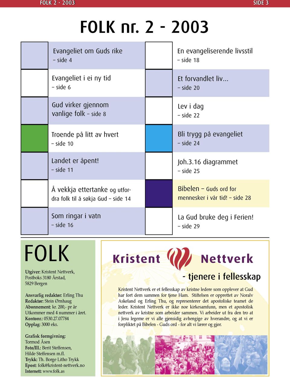 litt av hvert side 10 Bli trygg på evangeliet side 24 Landet er åpent! side 11 Joh.3.