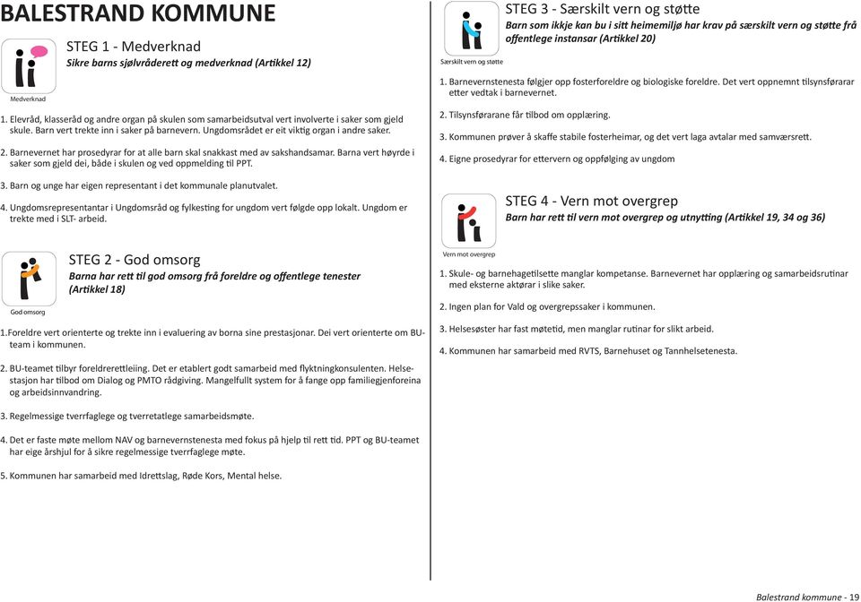 Barnevernet har prosedyrar for at alle barn skal snakkast med av sakshandsamar. Barna vert høyrde i saker som gjeld dei, både i skulen og ved oppmelding til PPT. 3.