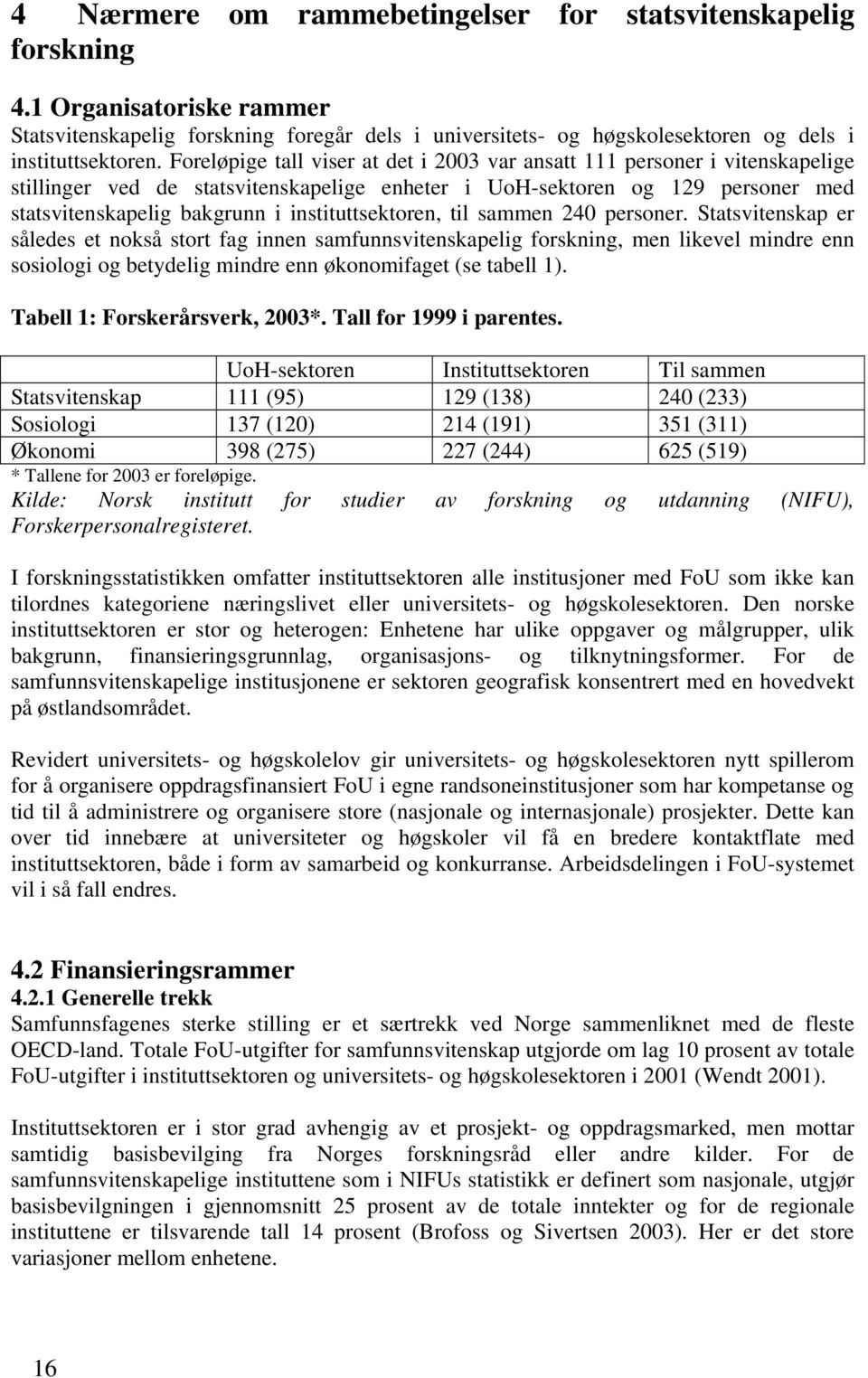 instituttsektoren, til sammen 240 personer.