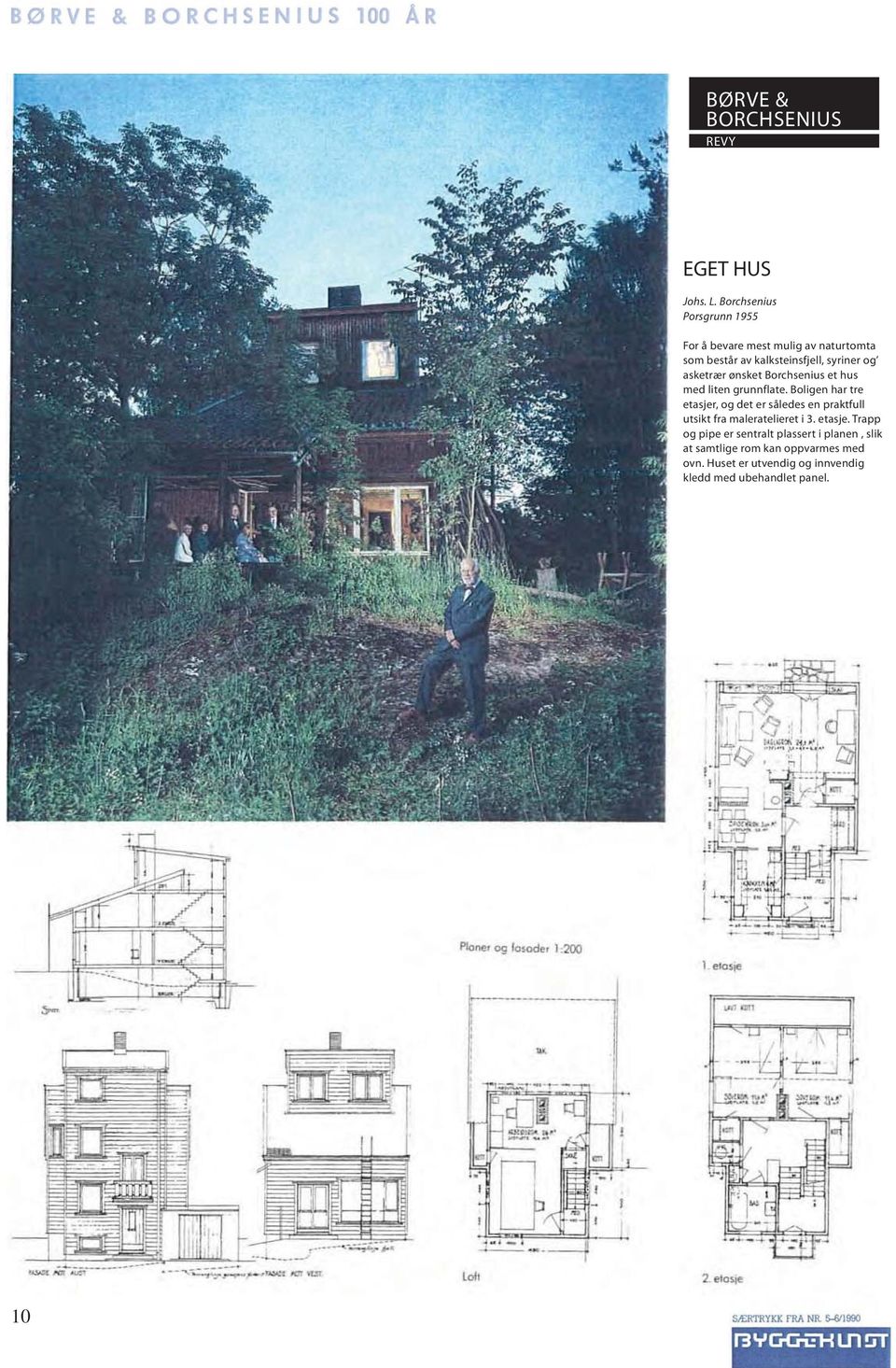 asketrær ønsket Borchsenius et hus med liten grunnflate.