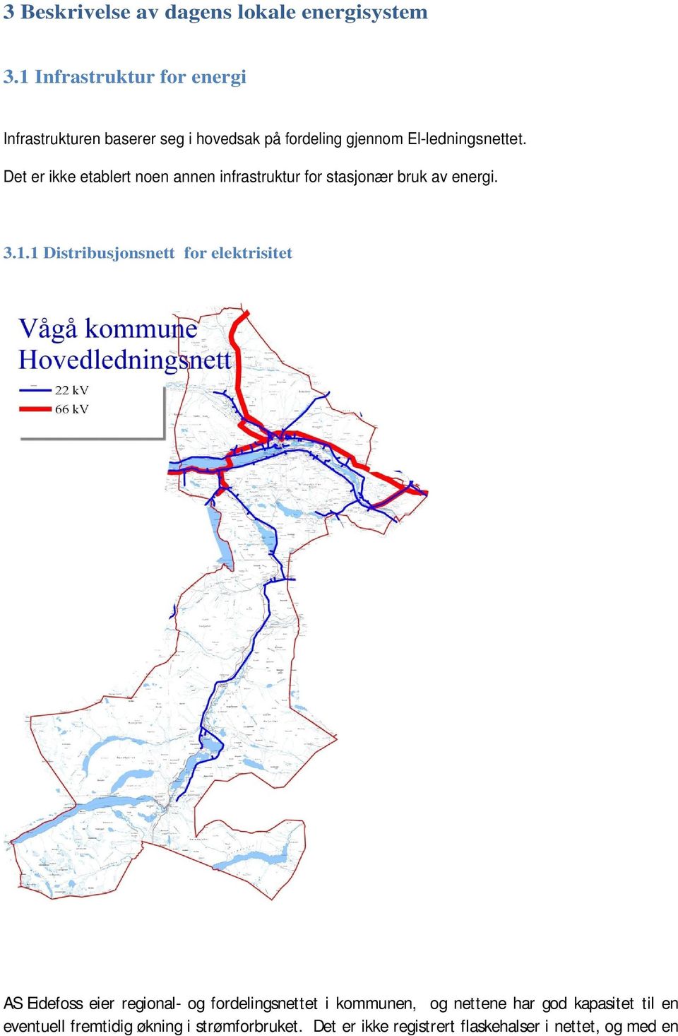 Det er ikke etablert noen annen infrastruktur for stasjonær bruk av energi. 3.1.