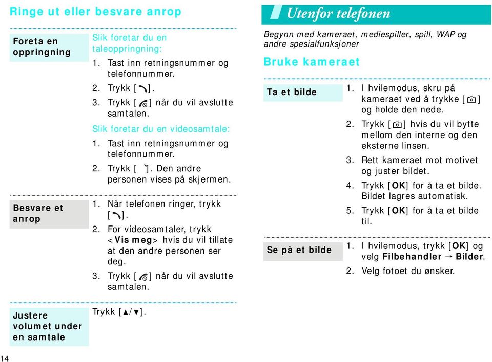 2. For videosamtaler, trykk <Vis meg> hvis du vil tillate at den andre personen ser deg. 3. Trykk [ ] når du vil avslutte samtalen.