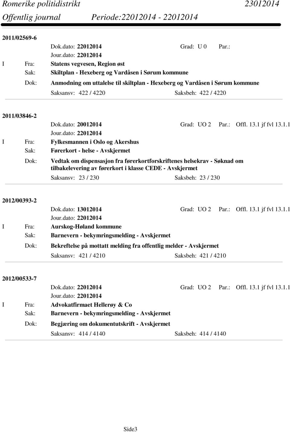 422 / 4220 2011/03846-2 I Fra: Fylkesmannen i Oslo og Akershus Sak: Førerkort - helse - Avskjermet Vedtak om dispensasjon fra førerkortforskriftenes helsekrav - Søknad om tilbakelevering av førerkort