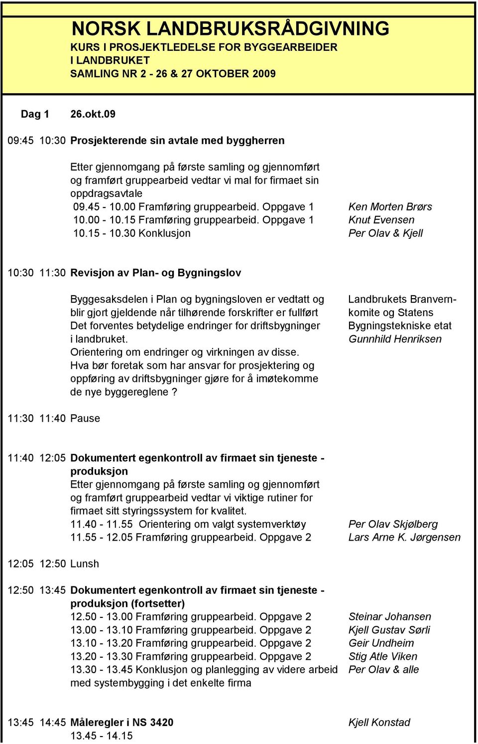 15 Framføring gruppearbeid. Oppgave 1 Knut Evensen 10.15-10.