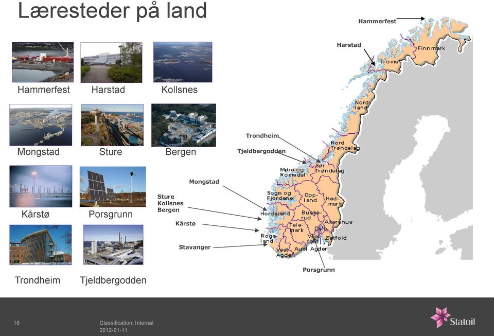 Mongstad Kårstø Porsgrunn Sture Kollsnes Bergen Kårstø