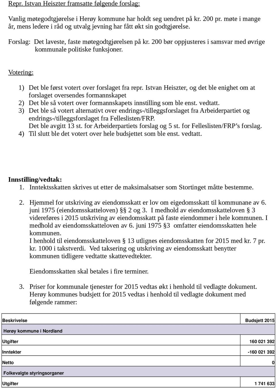 200 bør oppjusteres i samsvar med øvrige kommunale politiske funksjoner. Votering: 1) Det ble først votert over forslaget fra repr.