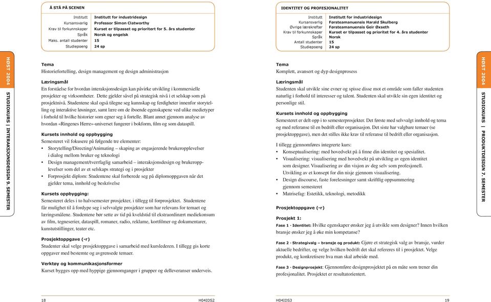 års studenter Språk Norsk Antall studenter 15 Studiepoeng 24 sp Kursansvarlig Krav til forkunnskaper Språk Maks.