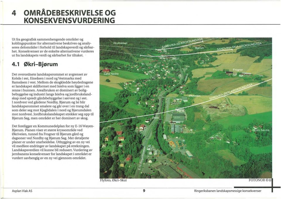 1 Økri-Bjørum Det overordnete landskapsrommet er avgrenset av Kolsås i øst, Eineåsen i nord og Vestmarka med Ramsåsen i vest.