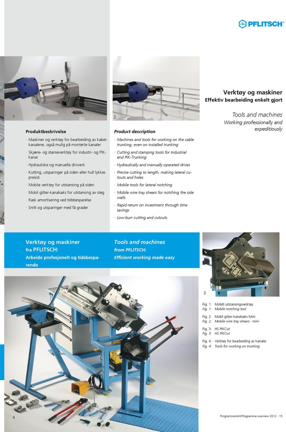 Hydrauliske og manuelle drivverk Hydraulically and manually operated drives Kutting, utsparinger på siden eller hull lykkes presist Precise cutting to length, making lateral cutouts and holes Mobile
