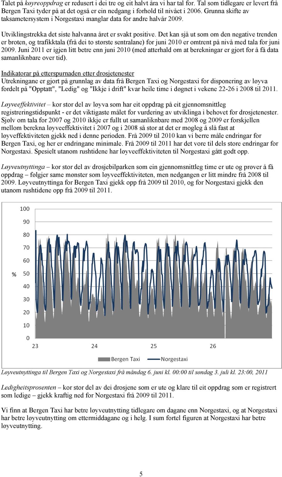 Det kan sjå ut som om den negative trenden er broten, og trafikktala (frå dei to største sentralane) for juni 2010 er omtrent på nivå med tala for juni 2009.