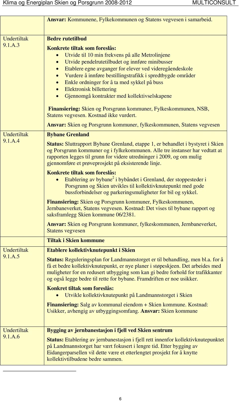 Elektronisk billettering Gjennomgå kontrakter med kollektivselskapene Finansiering: Skien og Porsgrunn kommuner, Fylkeskommunen, NSB, Statens vegvesen. Kostnad ikke vurdert.