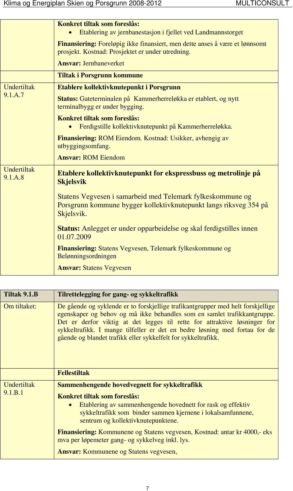 Ansvar: Jernbaneverket Tiltak i Porsgrunn kommune Etablere kollektivknutepunkt i Porsgrunn Status: Gateterminalen på Kammerherreløkka er etablert, og nytt terminalbygg er under bygging.