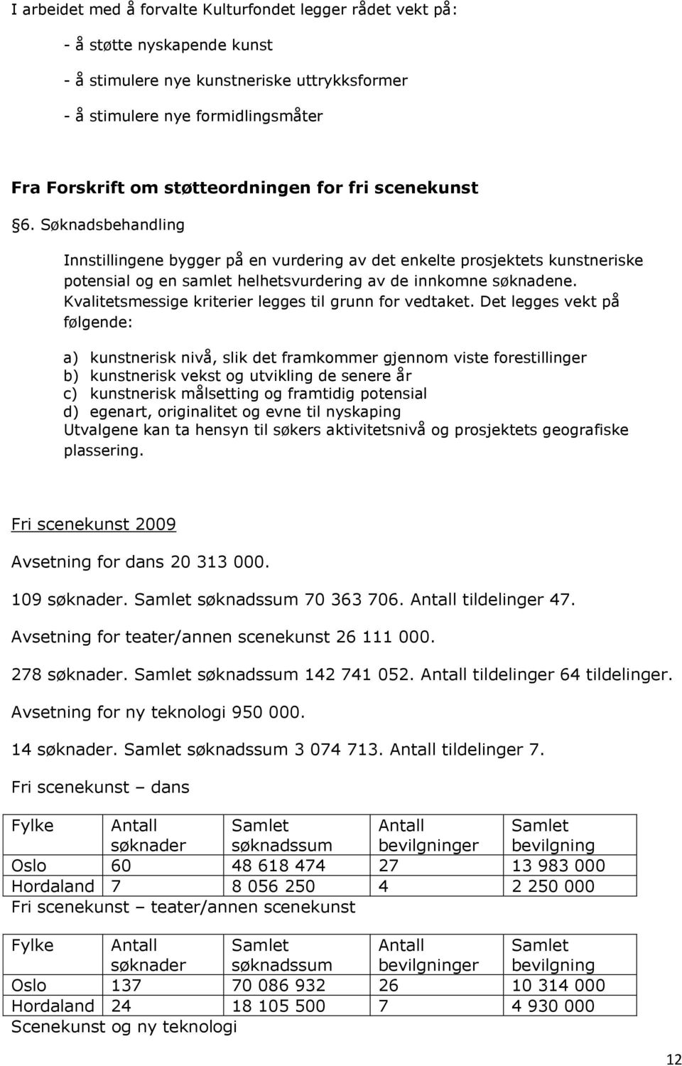 Kvalitetsmessige kriterier legges til grunn for vedtaket.