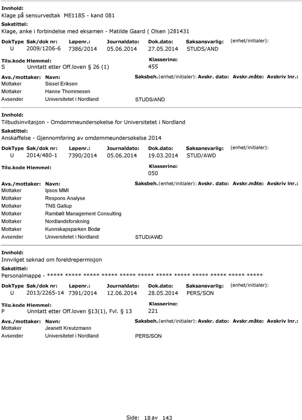 omdømmeundersøkelse 2014 2014/480-1 7390/2014 05.06.2014 19.03.