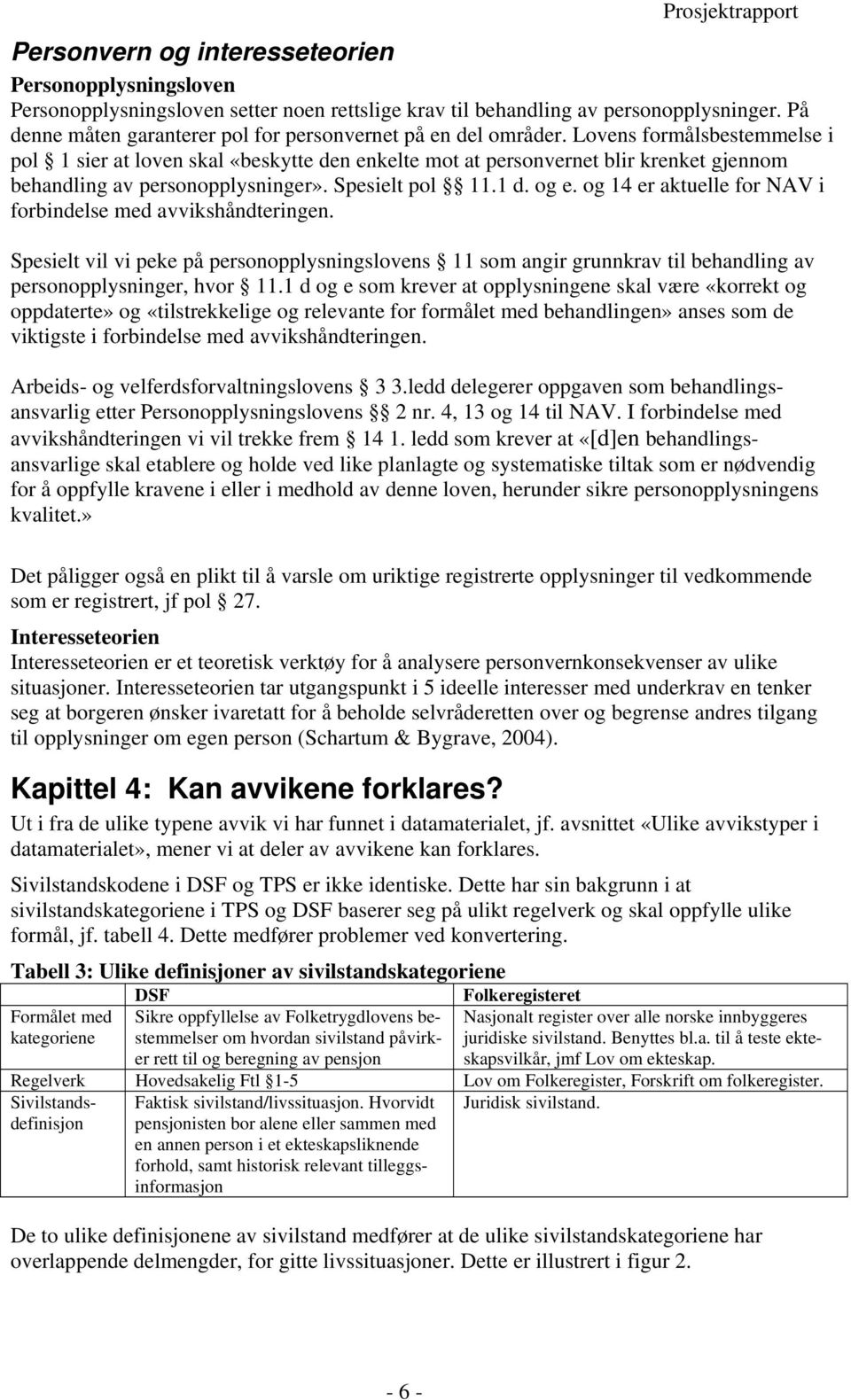 Lovens formålsbestemmelse i pol 1 sier at loven skal «beskytte den enkelte mot at personvernet blir krenket gjennom behandling av personopplysninger». Spesielt pol 11.1 d. og e.