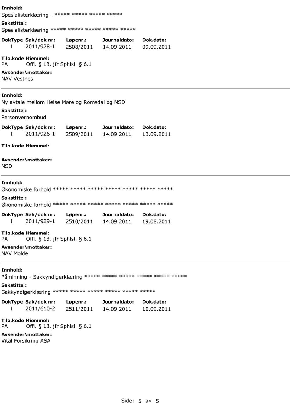 ***** ***** ***** ***** Økonomiske forhold ***** ***** ***** ***** ***** ***** ***** 2011/929-1 2510/2011 NAV Molde 19.08.