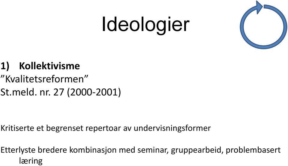 27 (2000-2001) Kritiserte et begrenset repertoar av