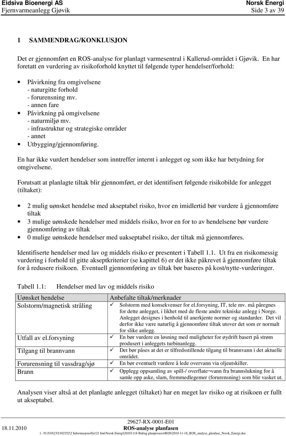 - annen fare Påvirkning på omgivelsene - naturmiljø mv. - infrastruktur og strategiske områder - annet Utbygging/gjennomføring.