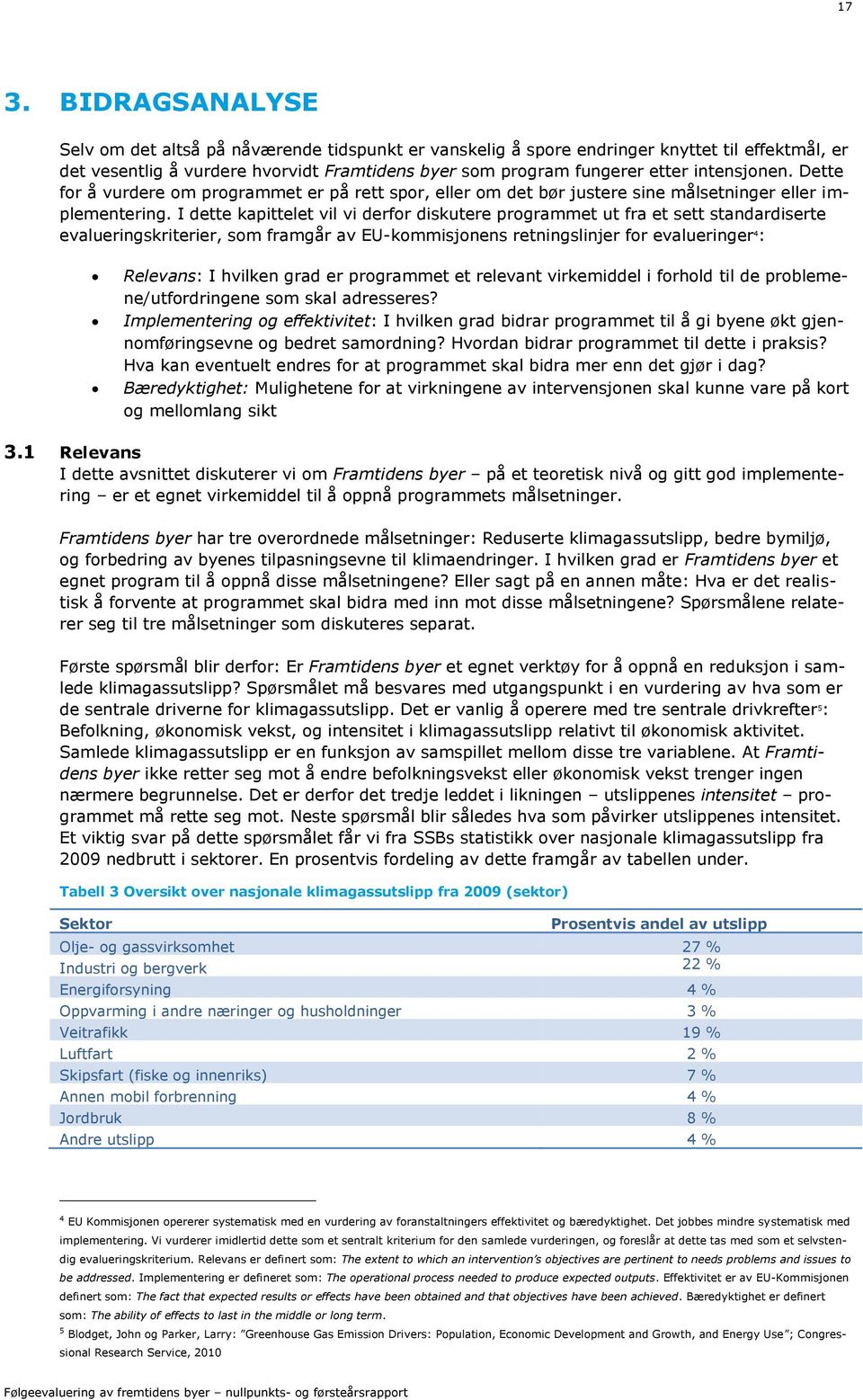 I dette kapittelet vil vi derfor diskutere programmet ut fra et sett standardiserte evalueringskriterier, som framgår av EU-kommisjonens retningslinjer for evalueringer 4 : Relevans: I hvilken grad