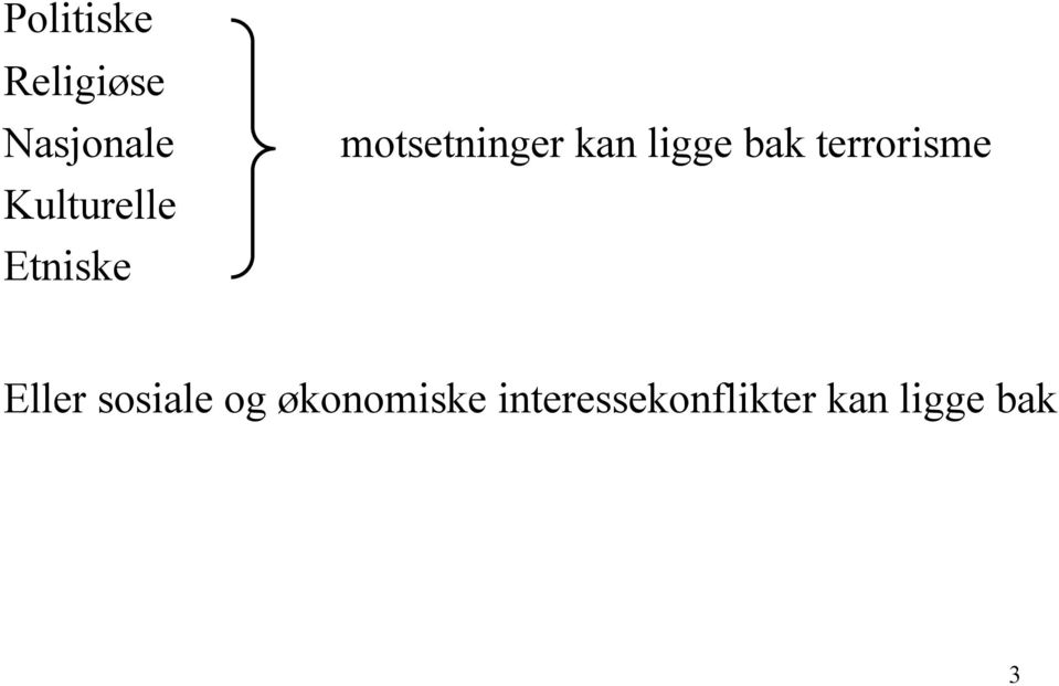 ligge bak terrorisme Eller sosiale og