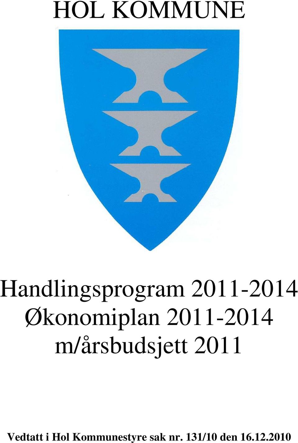 m/årsbudsjett 2011 Vedtatt i Hol