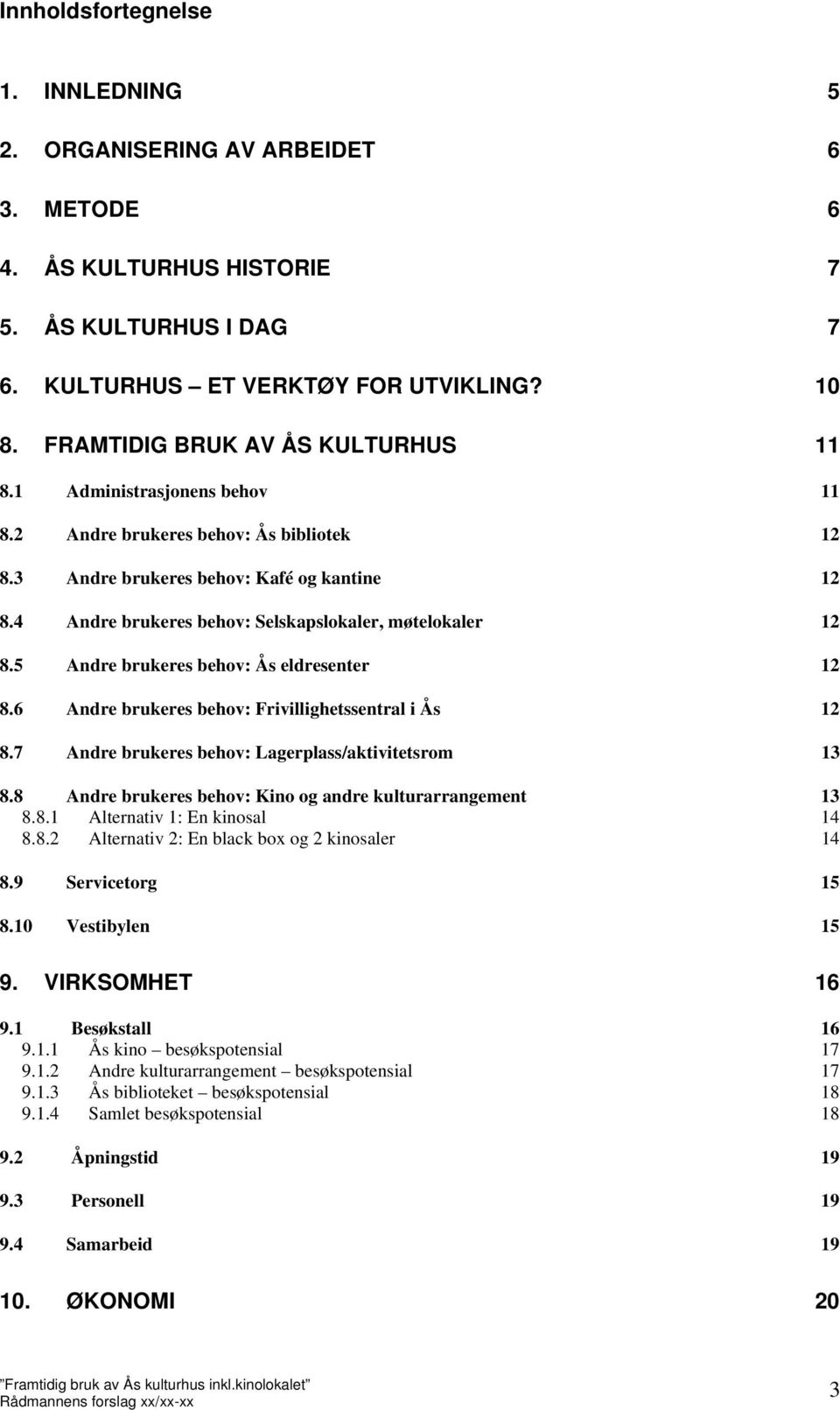 4 Andre brukeres behov: Selskapslokaler, møtelokaler 12 8.5 Andre brukeres behov: Ås eldresenter 12 8.6 Andre brukeres behov: Frivillighetssentral i Ås 12 8.