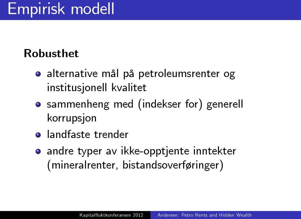 (indekser for) generell korrupsjon landfaste trender andre