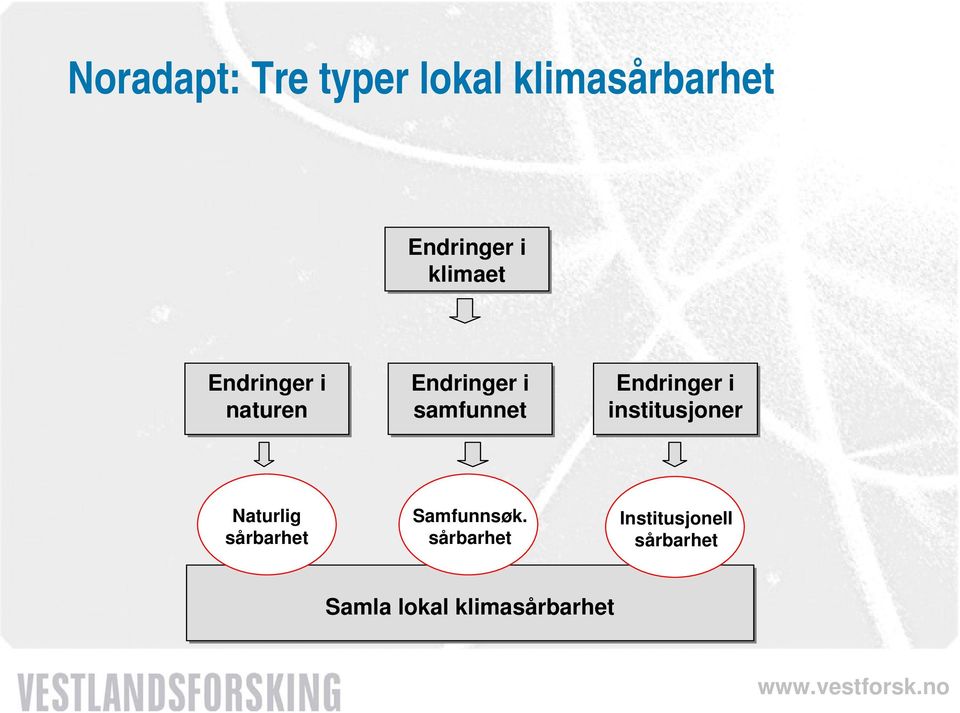 Endringer i institusjoner Naturlig sårbarhet Samfunnsøk.