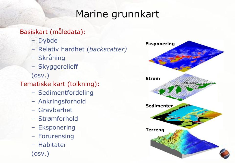 ) Tematiske kart (tolkning): Sedimentfordeling Ankringsforhold
