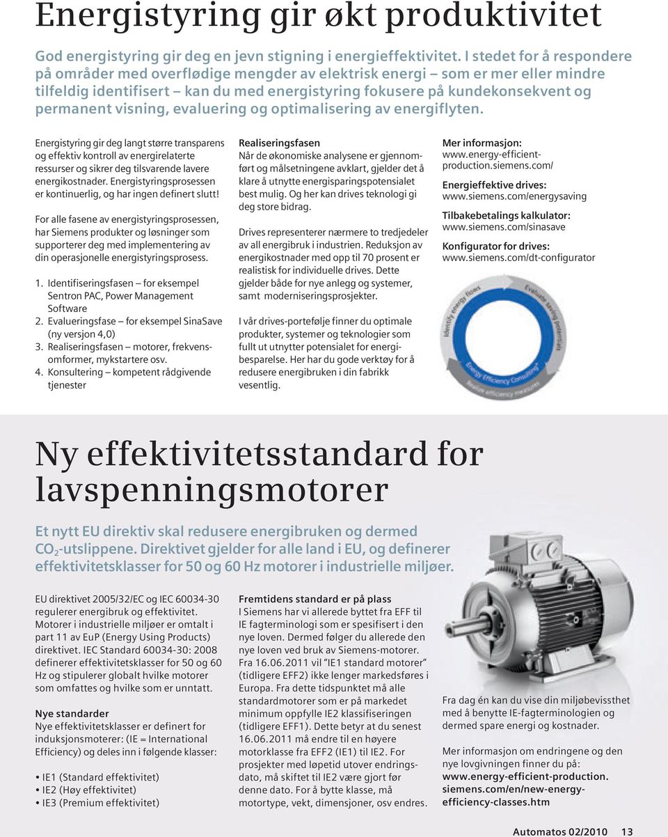 visning, evaluering og optimalisering av energiflyten.