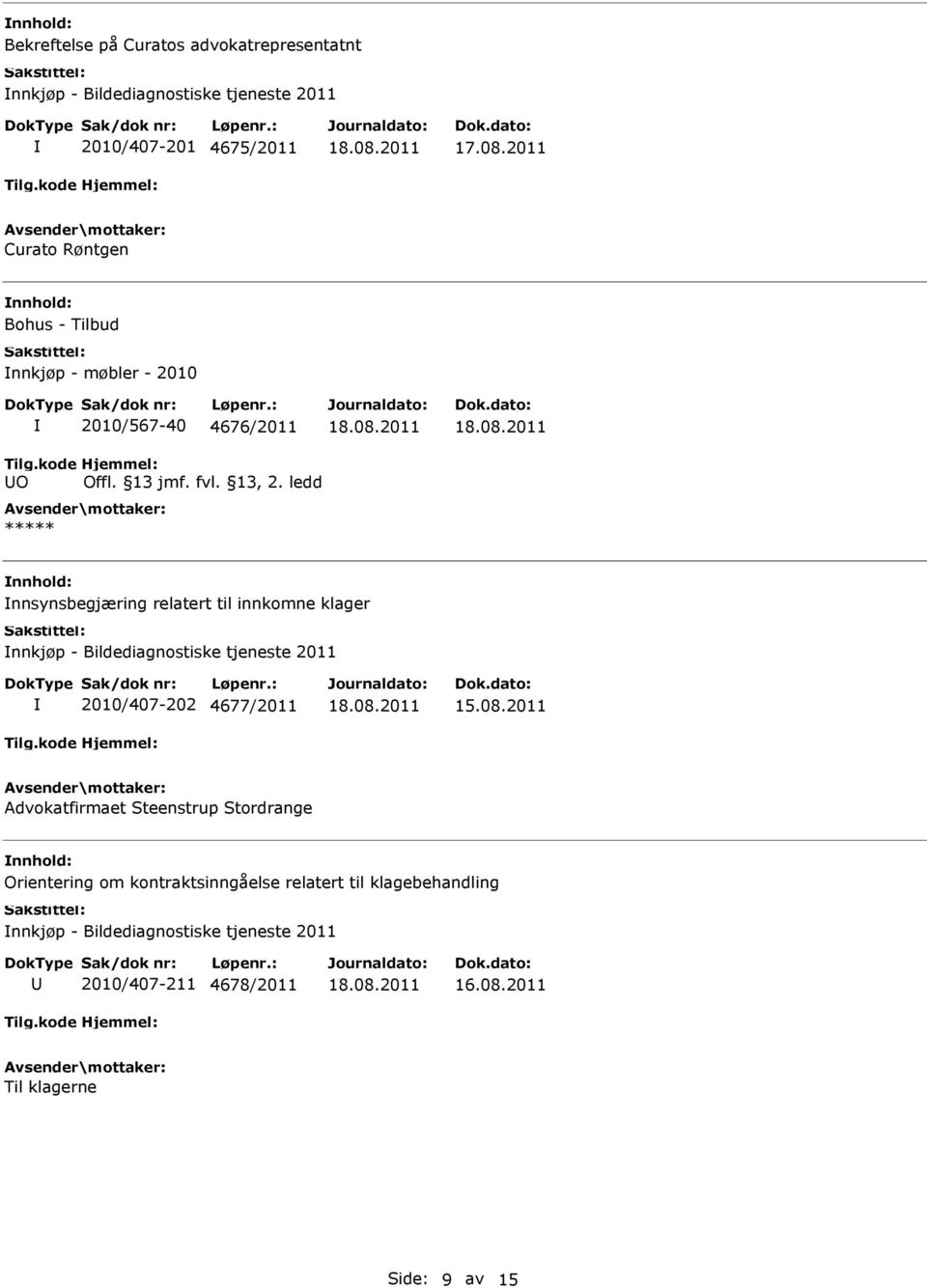 klager nnkjøp - Bildediagnostiske tjeneste 2011 2010/407-202 4677/2011 15.08.