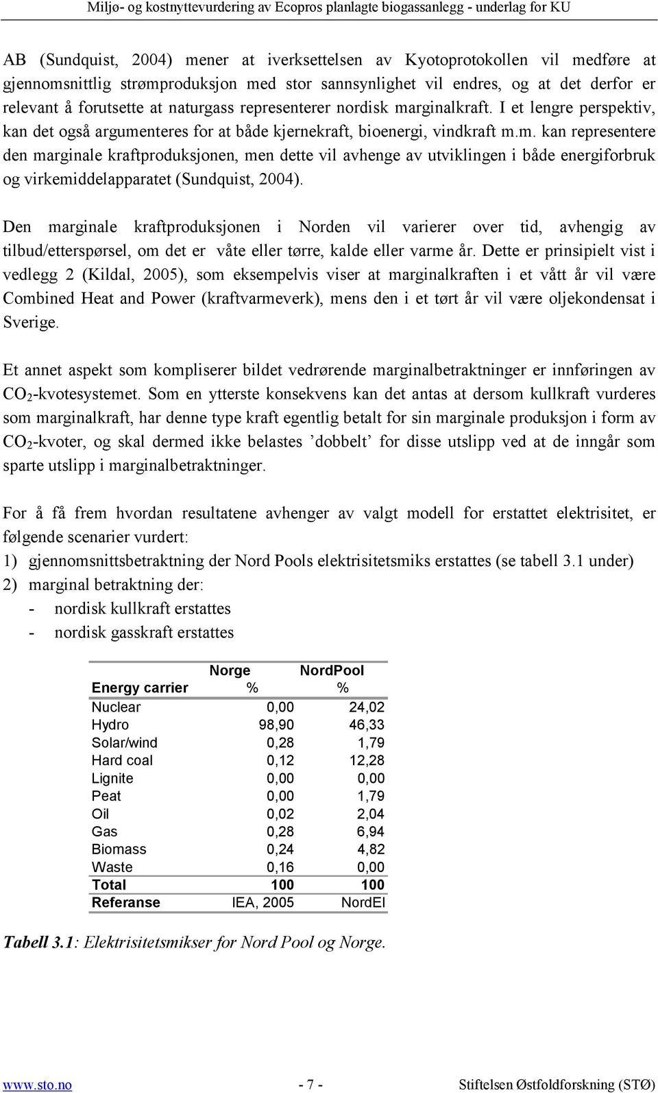 Den marginale kraftproduksjonen i Norden vil varierer over tid, avhengig av tilbud/etterspørsel, om det er våte eller tørre, kalde eller varme år.