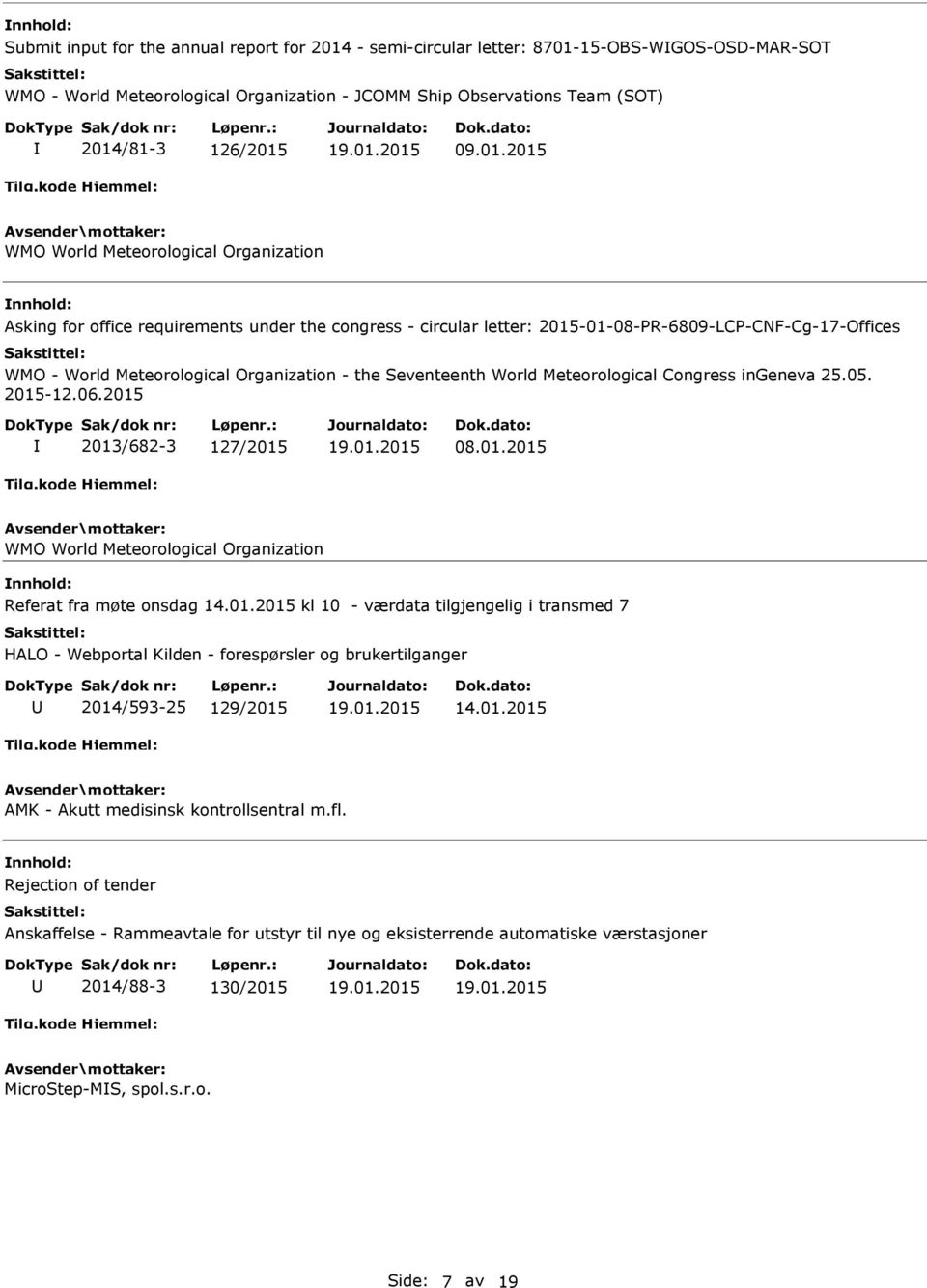 15-OBS-WGOS-OSD-MAR-SOT WMO - World Meteorological Organization - JCOMM Ship Observations Team (SOT) 2014