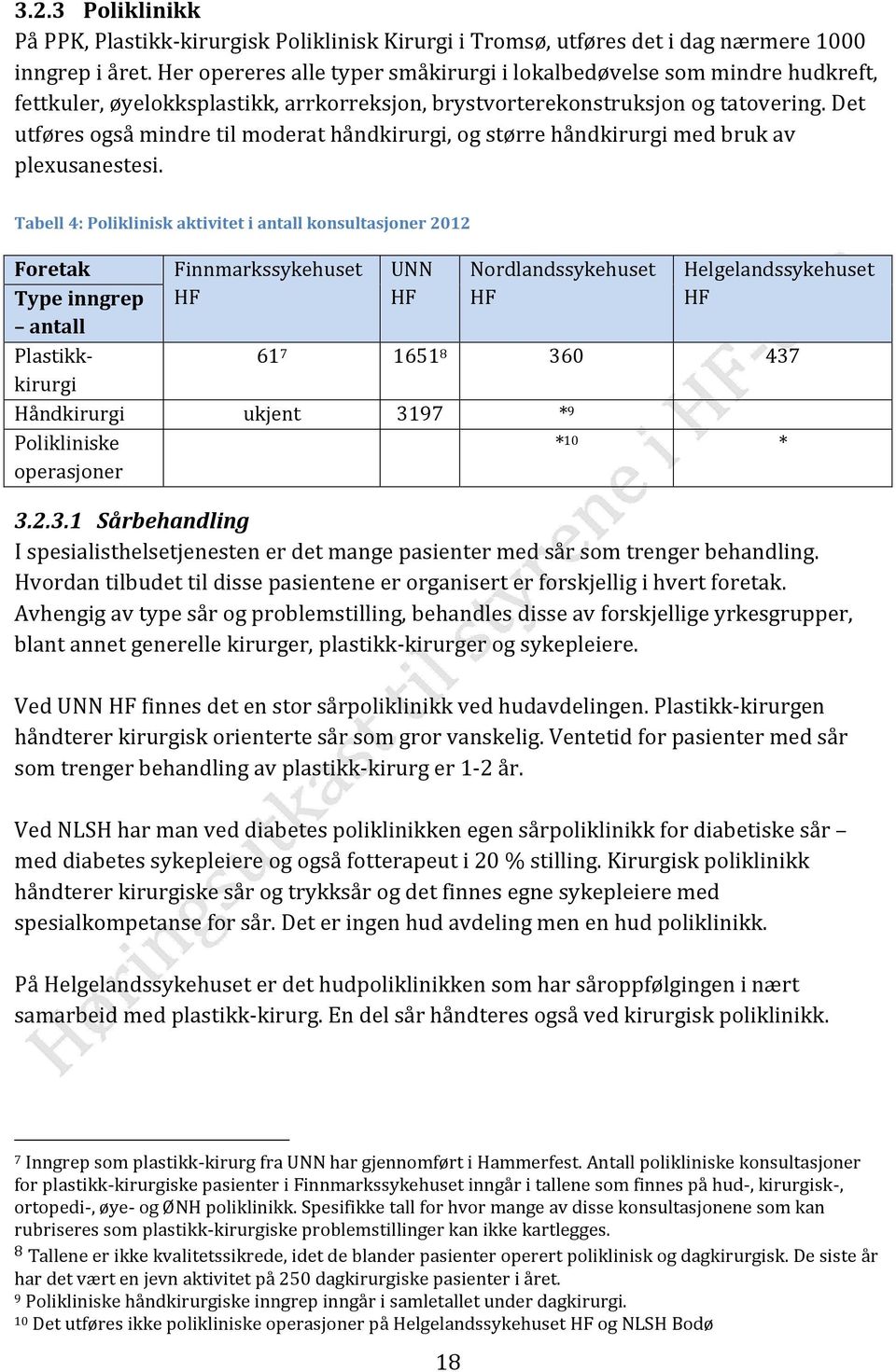 Det utføres også mindre til moderat håndkirurgi, og større håndkirurgi med bruk av plexusanestesi.