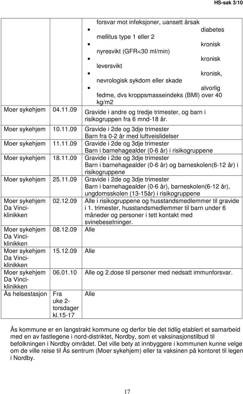 kroppsmasseindeks (BMI) over 40 kg/m2 Gravide i andre og tredje trimester, og barn i risikogruppen fra 6 mnd-18 år. Moer sykehjem 10.11.