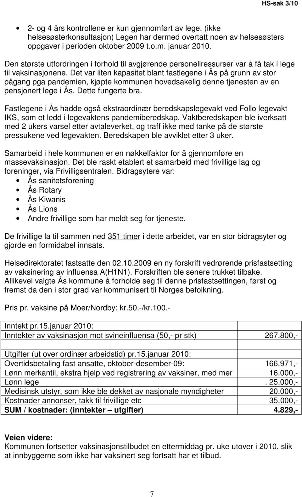 Det var liten kapasitet blant fastlegene i Ås på grunn av stor pågang pga pandemien, kjøpte kommunen hovedsakelig denne tjenesten av en pensjonert lege i Ås. Dette fungerte bra.