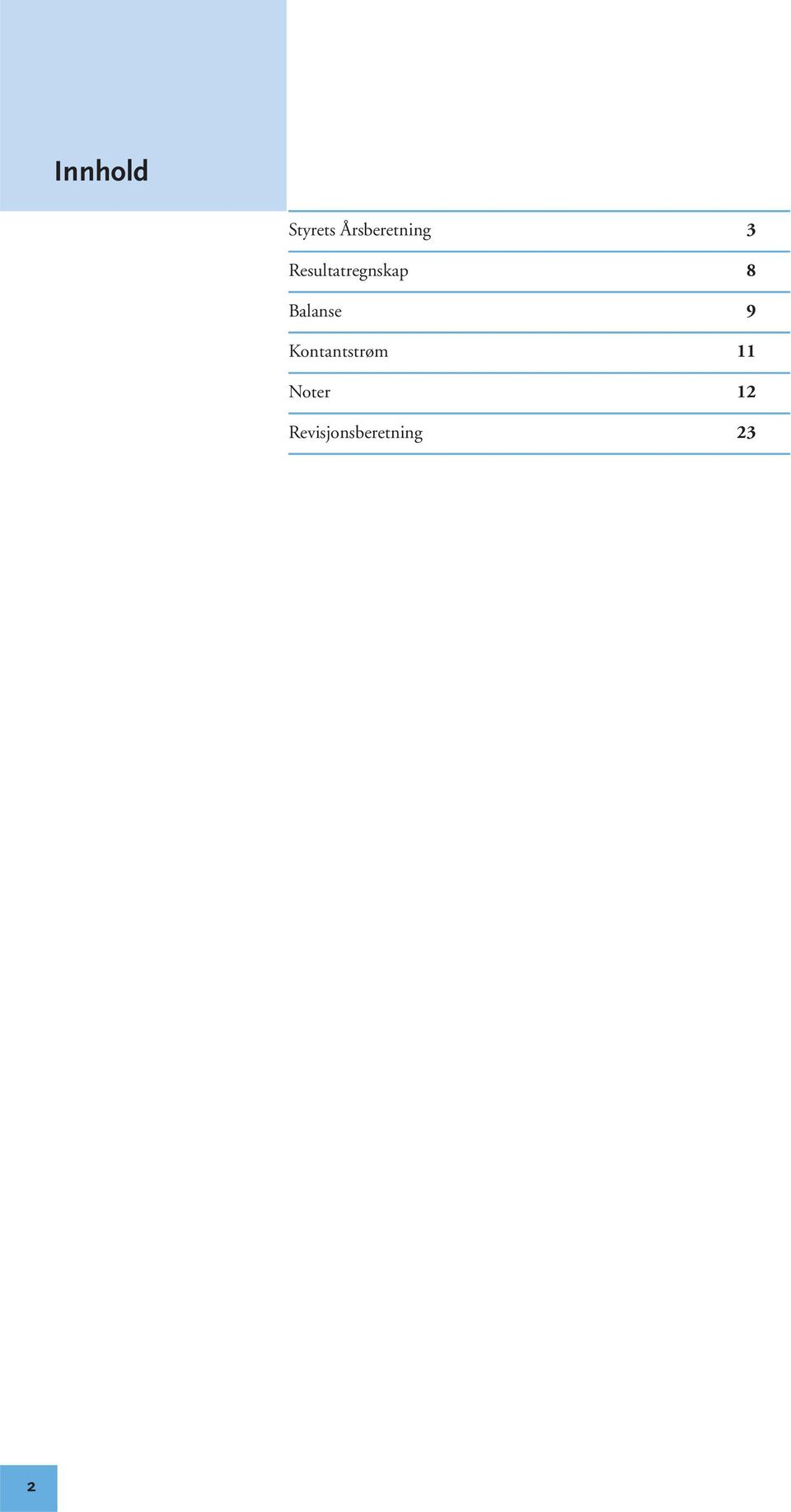 Resultatregnskap 8 Balanse